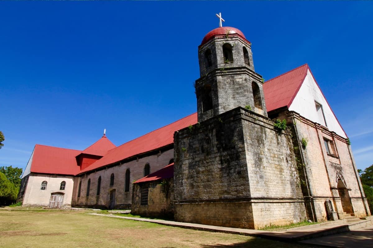 San Isidro Labrador Parish Church in Lazi with its distinctive bell tower